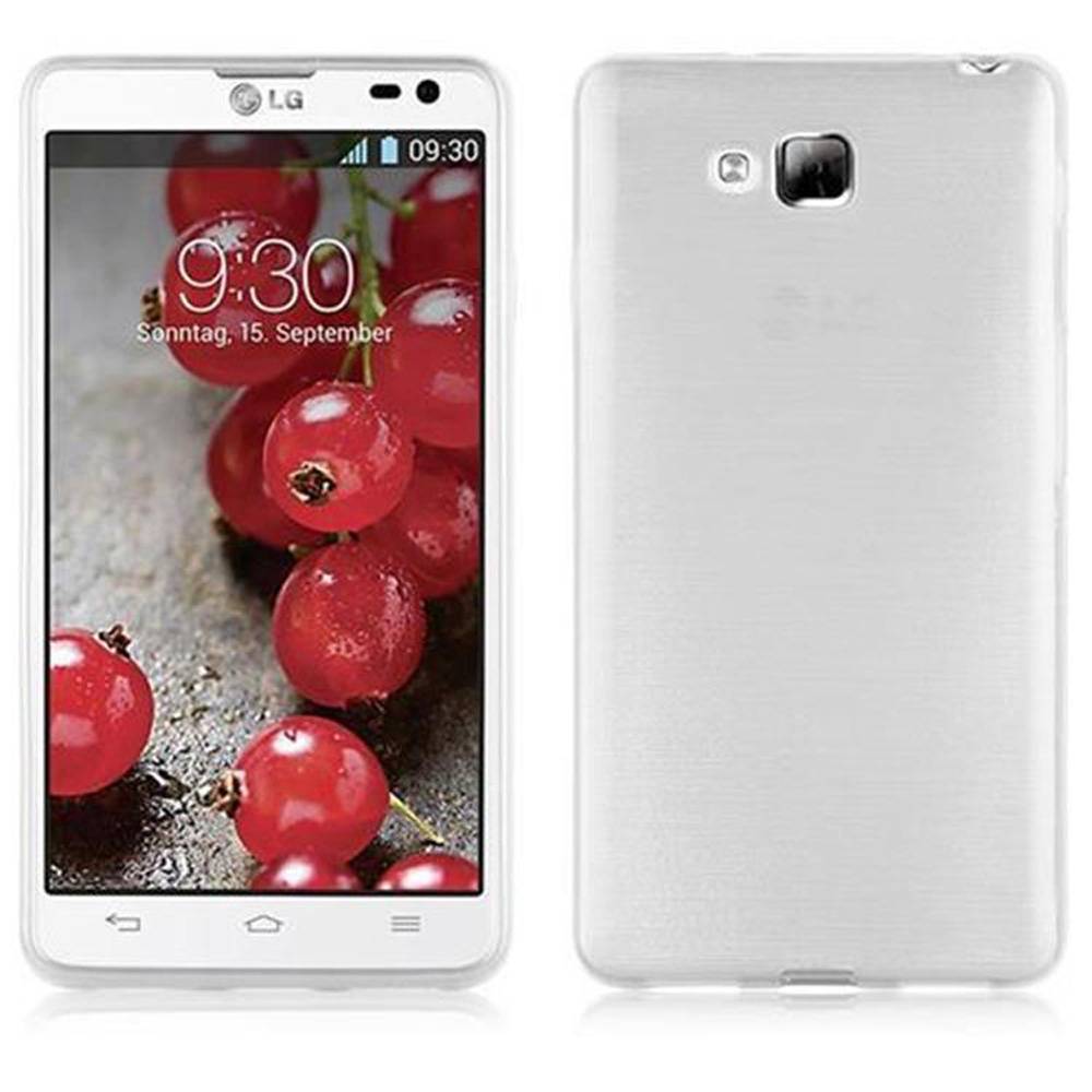 Cadorabo Hülle für LG L9 II Schutz Hülle in Silber Schutzhülle TPU Silikon Etui Case Cover
