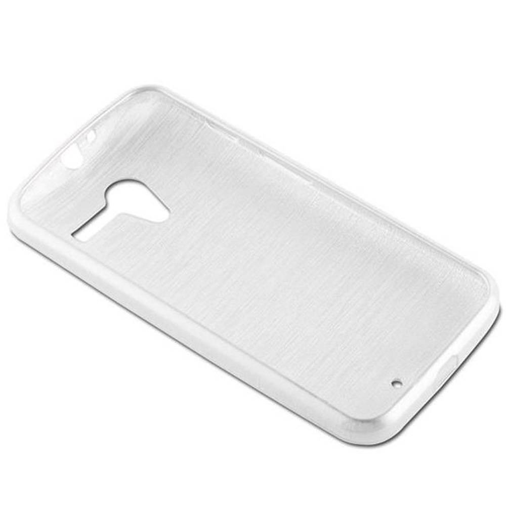 Cadorabo Hülle für Motorola MOTO X Schutz Hülle in Silber Schutzhülle TPU Silikon Etui Case Cover