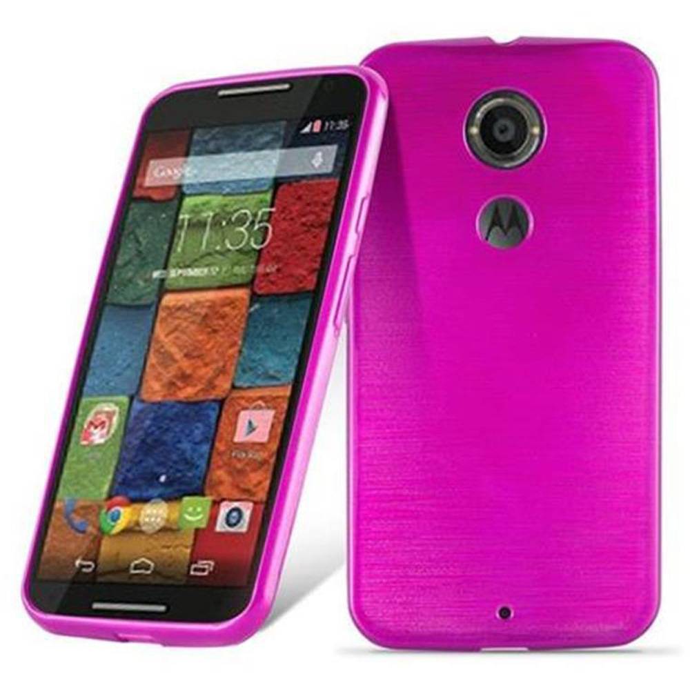 Cadorabo Hülle für Motorola MOTO X2 Schutz Hülle in Rosa Schutzhülle TPU Silikon Etui Case Cover