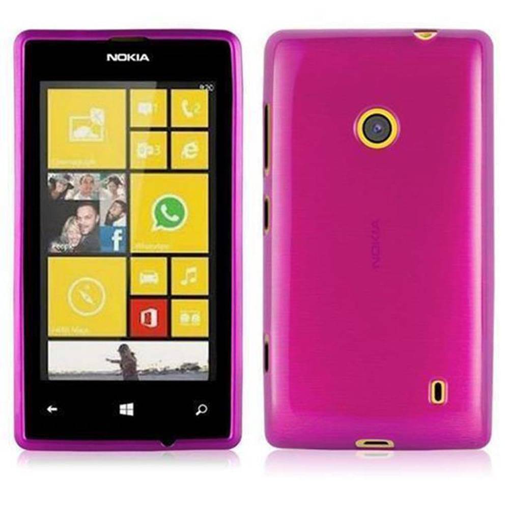 Cadorabo Hülle für Nokia Lumia 525 Schutz Hülle in Rosa Schutzhülle TPU Silikon Etui Case Cover