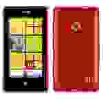 Cadorabo Hülle für Nokia Lumia 525 Schutz Hülle in Rot Schutzhülle TPU Silikon Etui Case Cover