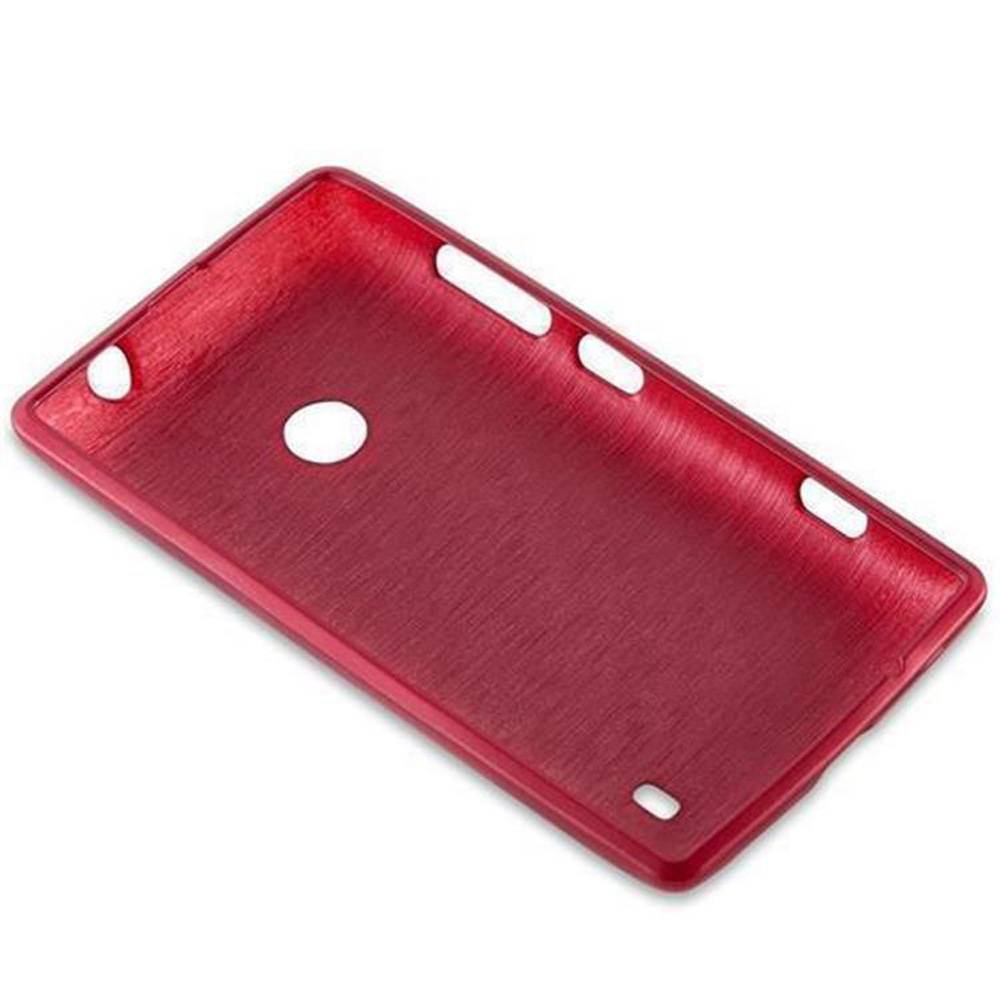 Cadorabo Hülle für Nokia Lumia 525 Schutz Hülle in Rot Schutzhülle TPU Silikon Etui Case Cover