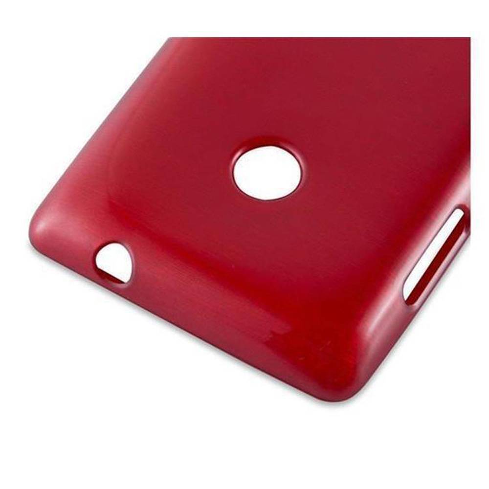 Cadorabo Hülle für Nokia Lumia 525 Schutz Hülle in Rot Schutzhülle TPU Silikon Etui Case Cover