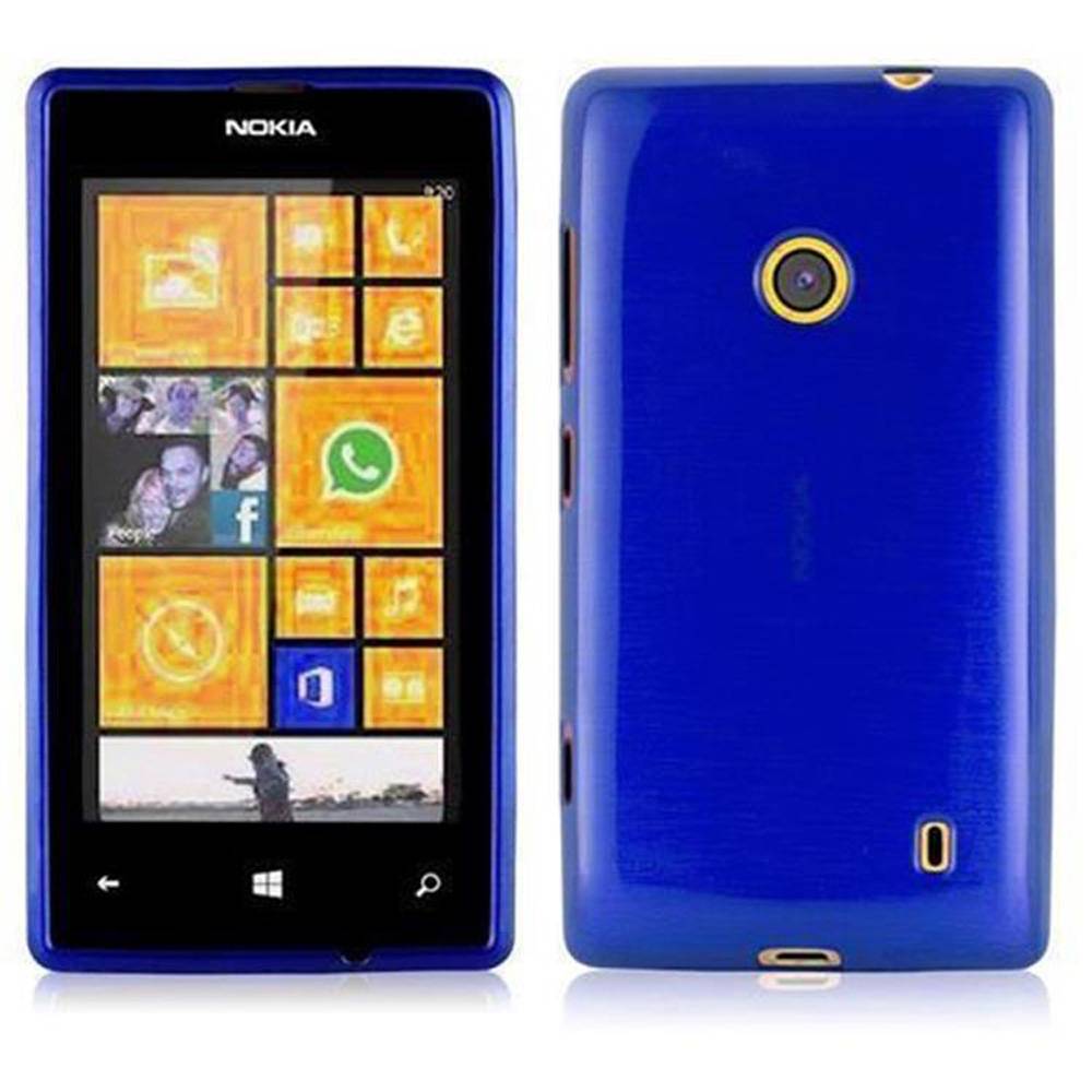 Cadorabo Hülle für Nokia Lumia 525 Schutz Hülle in Blau Schutzhülle TPU Silikon Etui Case Cover