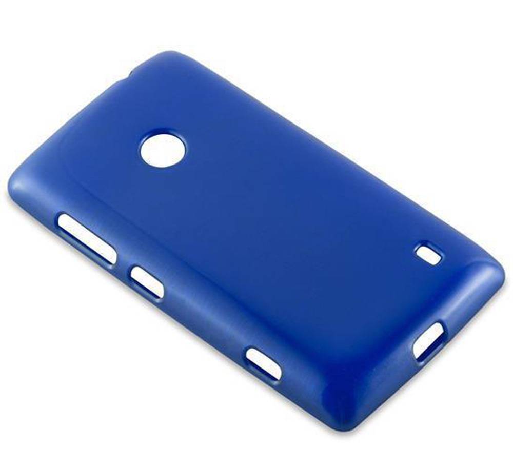 Cadorabo Hülle für Nokia Lumia 525 Schutz Hülle in Blau Schutzhülle TPU Silikon Etui Case Cover