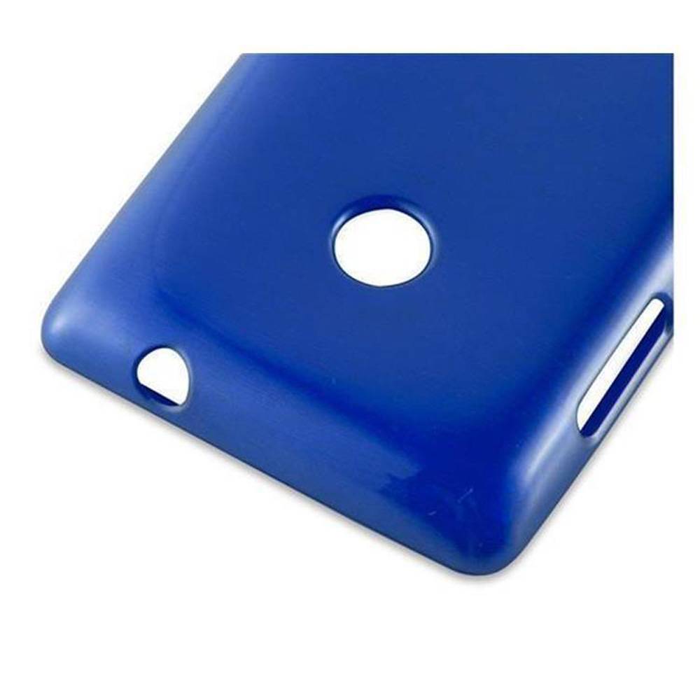 Cadorabo Hülle für Nokia Lumia 525 Schutz Hülle in Blau Schutzhülle TPU Silikon Etui Case Cover