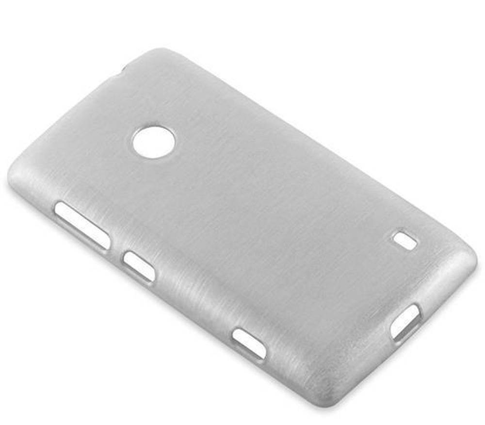 Cadorabo Hülle für Nokia Lumia 525 Schutz Hülle in Silber Schutzhülle TPU Silikon Etui Case Cover