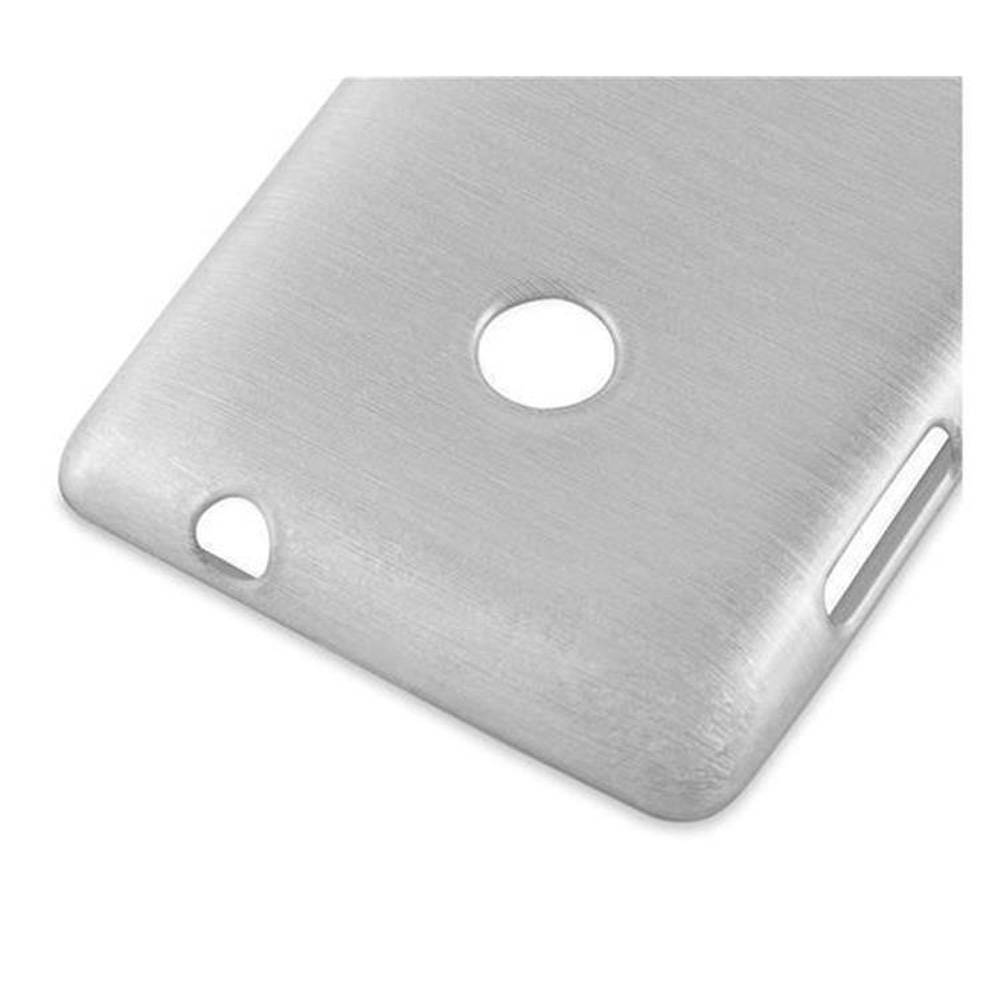 Cadorabo Hülle für Nokia Lumia 525 Schutz Hülle in Silber Schutzhülle TPU Silikon Etui Case Cover