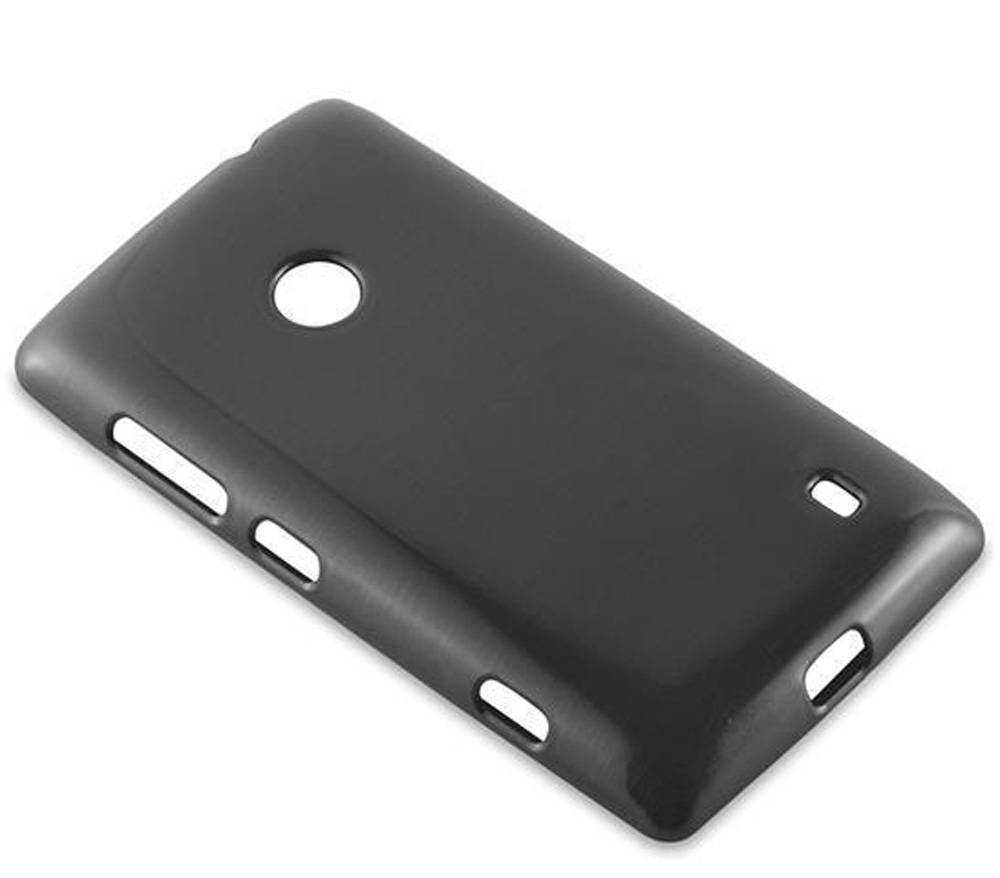 Cadorabo Hülle für Nokia Lumia 525 Schutz Hülle in Schwarz Schutzhülle TPU Silikon Etui Case Cover