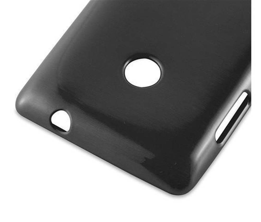 Cadorabo Hülle für Nokia Lumia 525 Schutz Hülle in Schwarz Schutzhülle TPU Silikon Etui Case Cover
