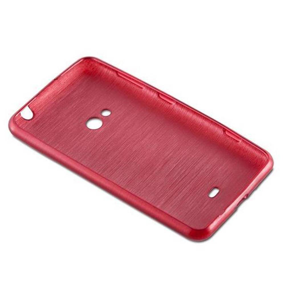 Cadorabo Hülle für Nokia Lumia 625 Schutz Hülle in Rot Schutzhülle TPU Silikon Etui Case Cover