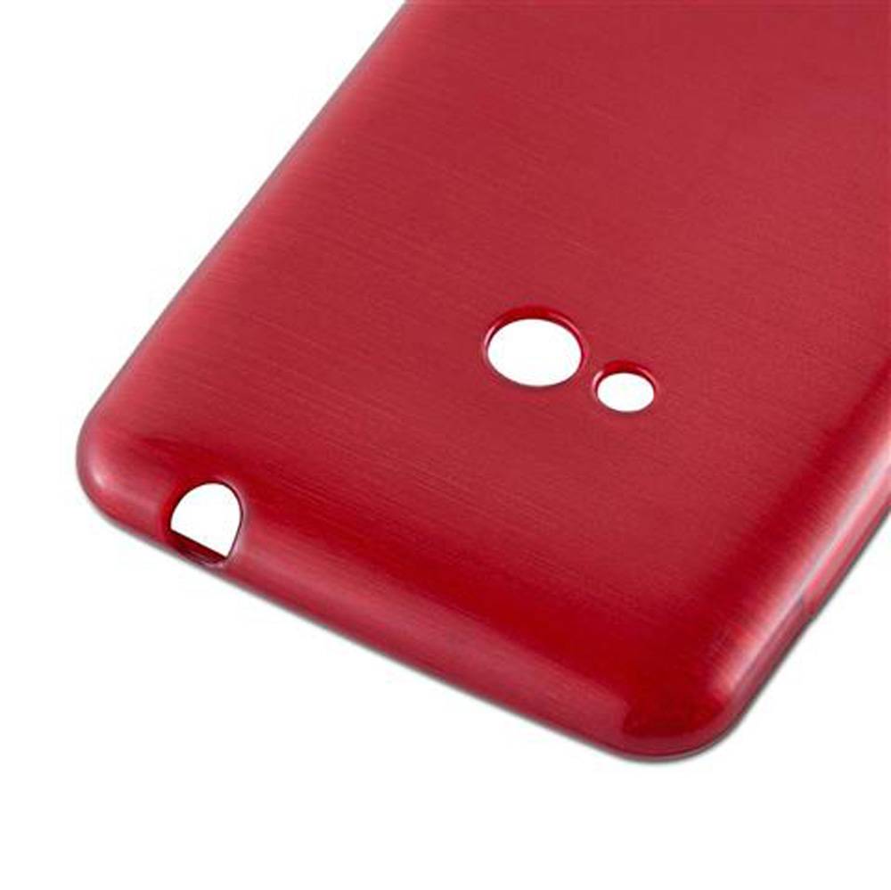 Cadorabo Hülle für Nokia Lumia 625 Schutz Hülle in Rot Schutzhülle TPU Silikon Etui Case Cover