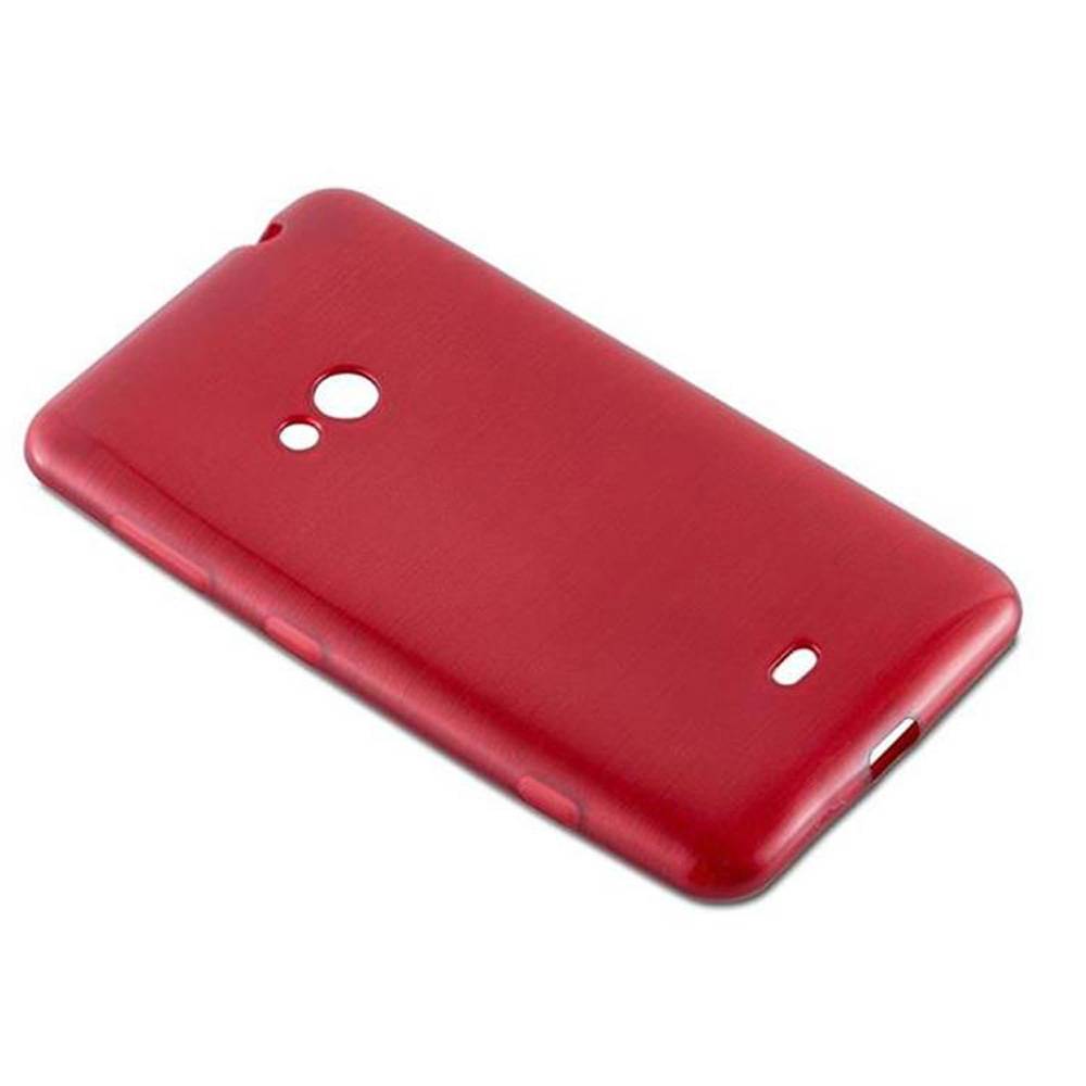 Cadorabo Hülle für Nokia Lumia 625 Schutz Hülle in Rot Schutzhülle TPU Silikon Etui Case Cover