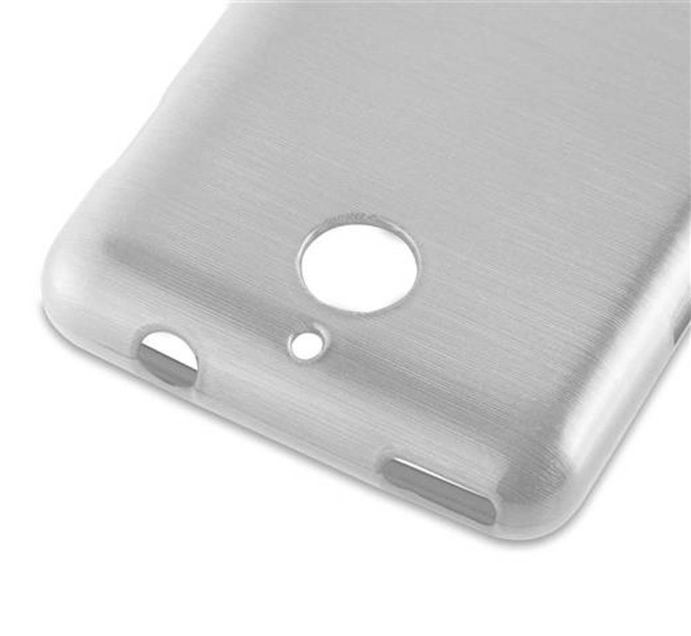 Cadorabo Hülle für Sony Xperia E1 Schutz Hülle in Silber Schutzhülle TPU Silikon Etui Case Cover