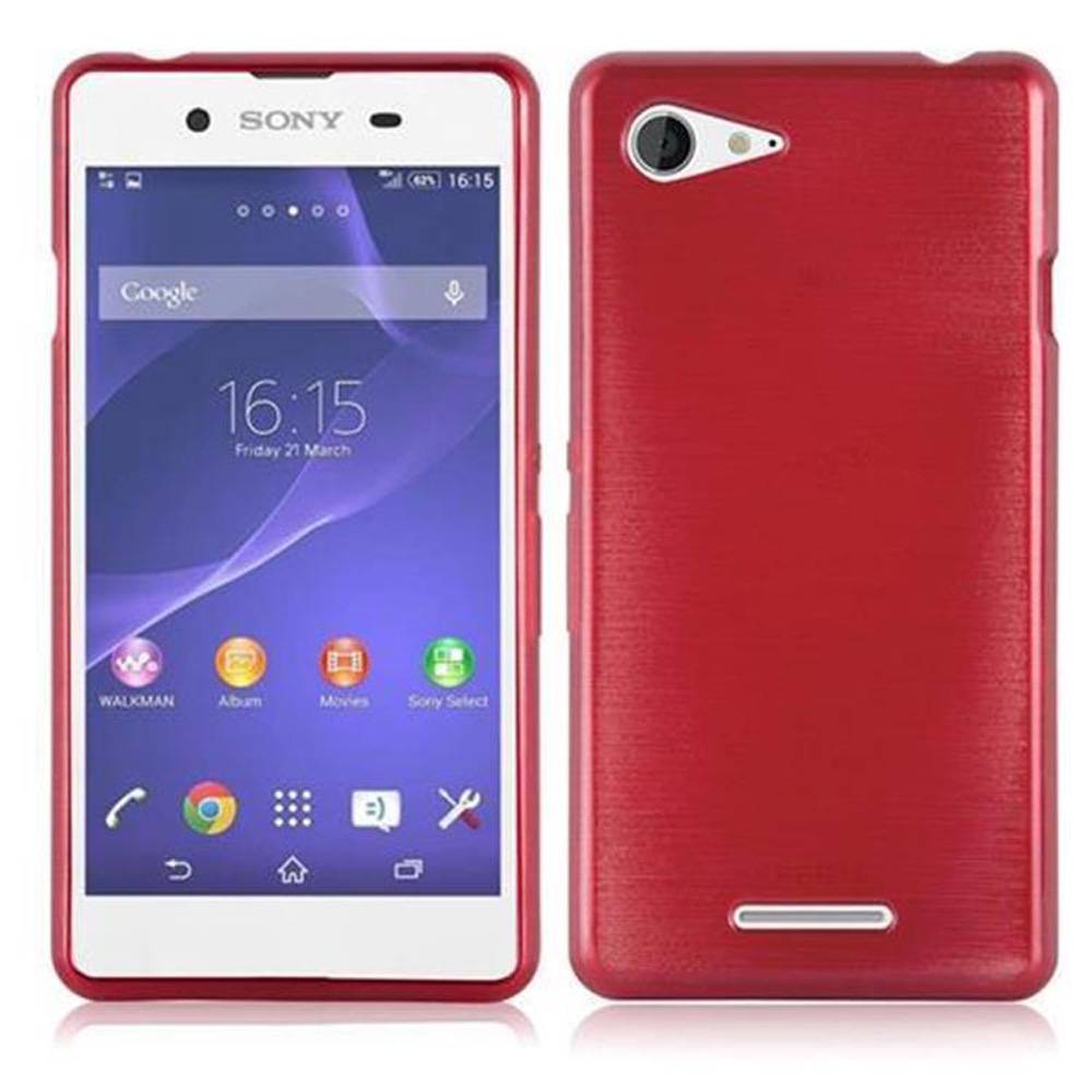 Cadorabo Hülle für Sony Xperia E3 Schutz Hülle in Rot Schutzhülle TPU Silikon Etui Case Cover