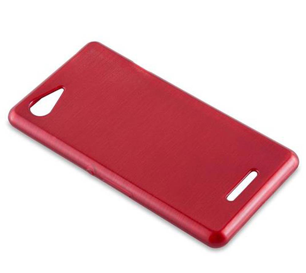 Cadorabo Hülle für Sony Xperia E3 Schutz Hülle in Rot Schutzhülle TPU Silikon Etui Case Cover