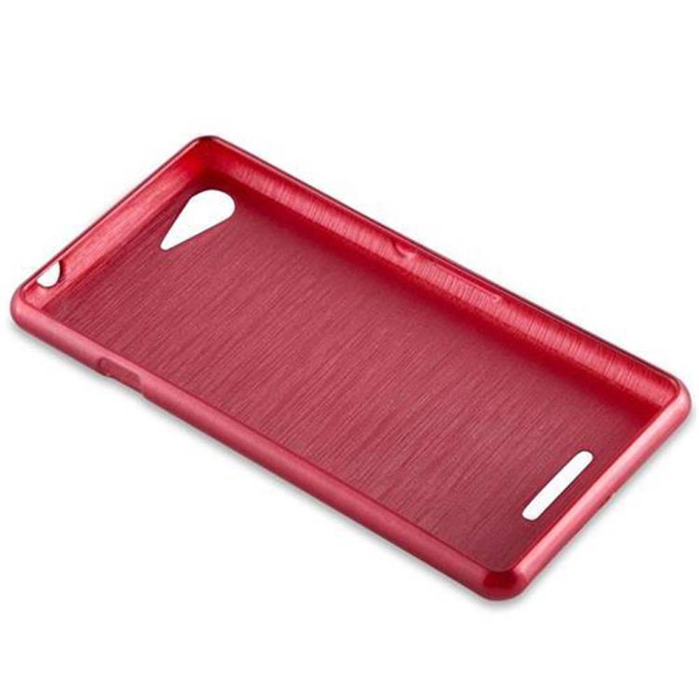 Cadorabo Hülle für Sony Xperia E3 Schutz Hülle in Rot Schutzhülle TPU Silikon Etui Case Cover