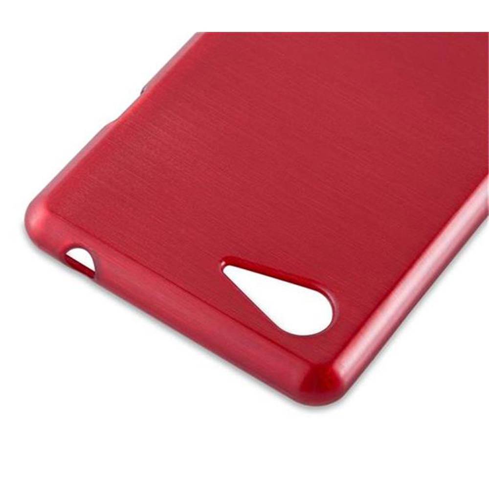 Cadorabo Hülle für Sony Xperia E3 Schutz Hülle in Rot Schutzhülle TPU Silikon Etui Case Cover