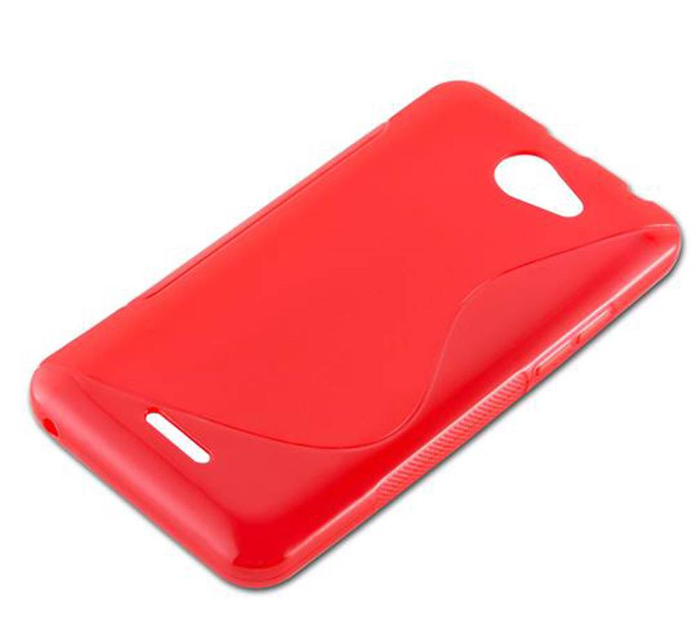 Cadorabo Schutzhülle für HTC Desire 316 / 516 Hülle in Rot Handyhülle Case TPU Silikon Etui