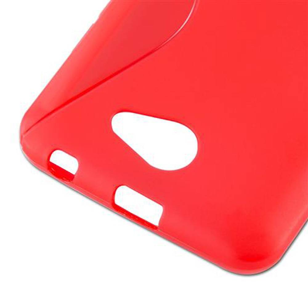 Cadorabo Schutzhülle für HTC Desire 316 / 516 Hülle in Rot Handyhülle Case TPU Silikon Etui
