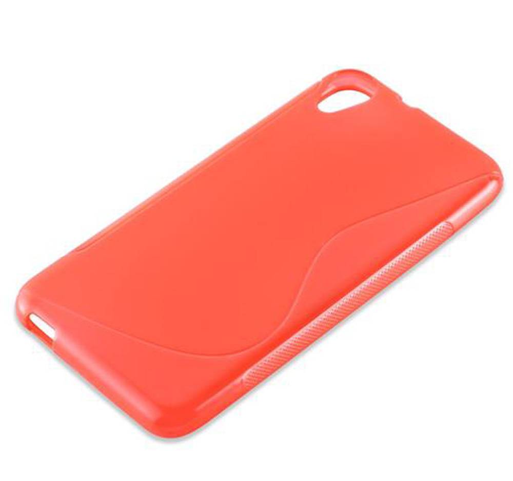 Cadorabo Schutzhülle für HTC Desire 820 Hülle in Rot Handyhülle Case TPU Silikon Etui