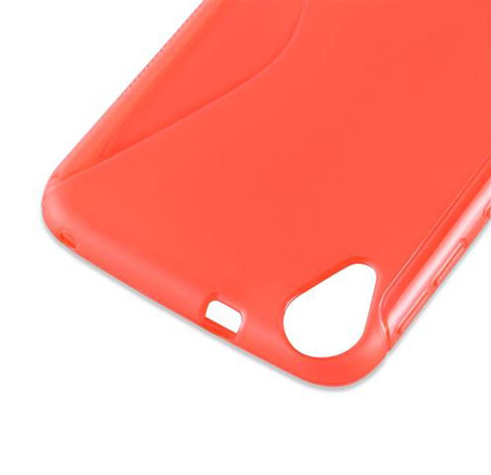Cadorabo Schutzhülle für HTC Desire 820 Hülle in Rot Handyhülle Case TPU Silikon Etui