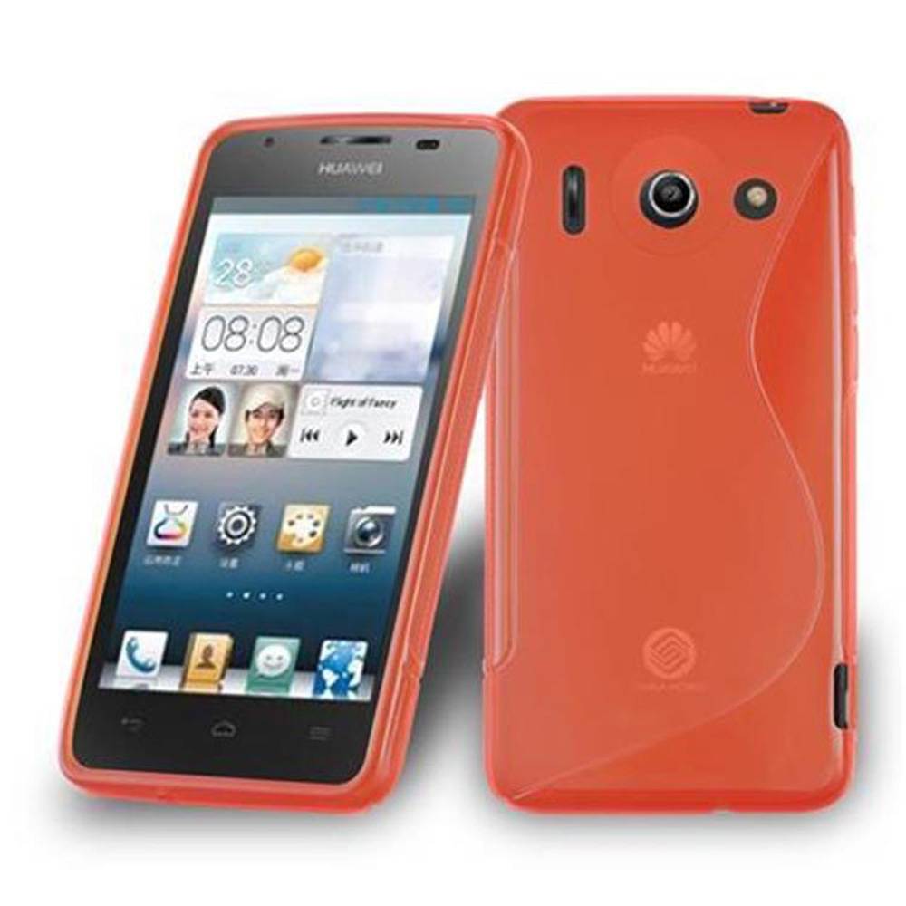 Cadorabo Schutzhülle für Huawei ASCEND G510 / G520 / G525 Hülle in Rot Handyhülle Case TPU Silikon Etui