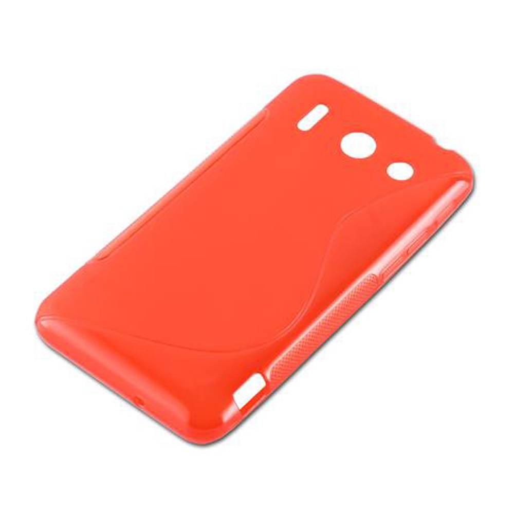 Cadorabo Schutzhülle für Huawei ASCEND G510 / G520 / G525 Hülle in Rot Handyhülle Case TPU Silikon Etui