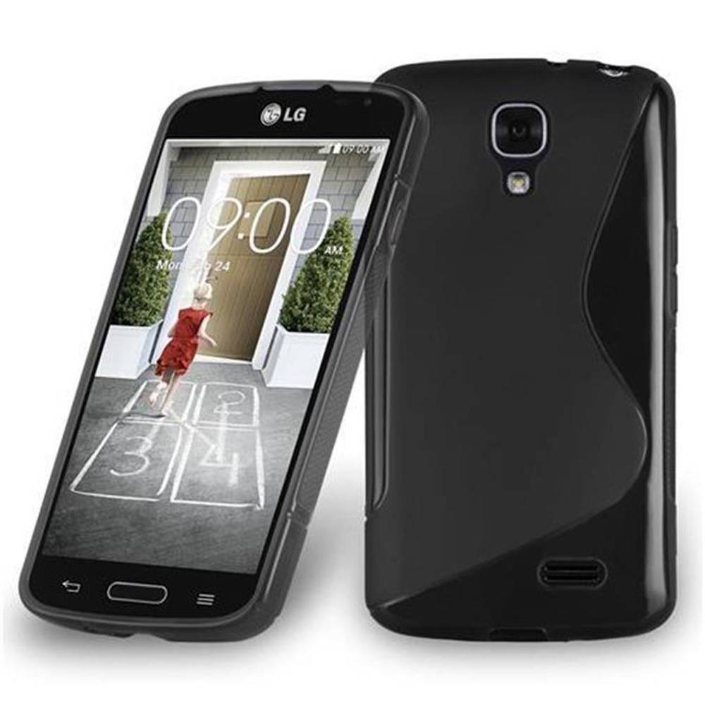 Cadorabo Schutzhülle für LG F70 Hülle in Schwarz Handyhülle Case TPU Silikon Etui