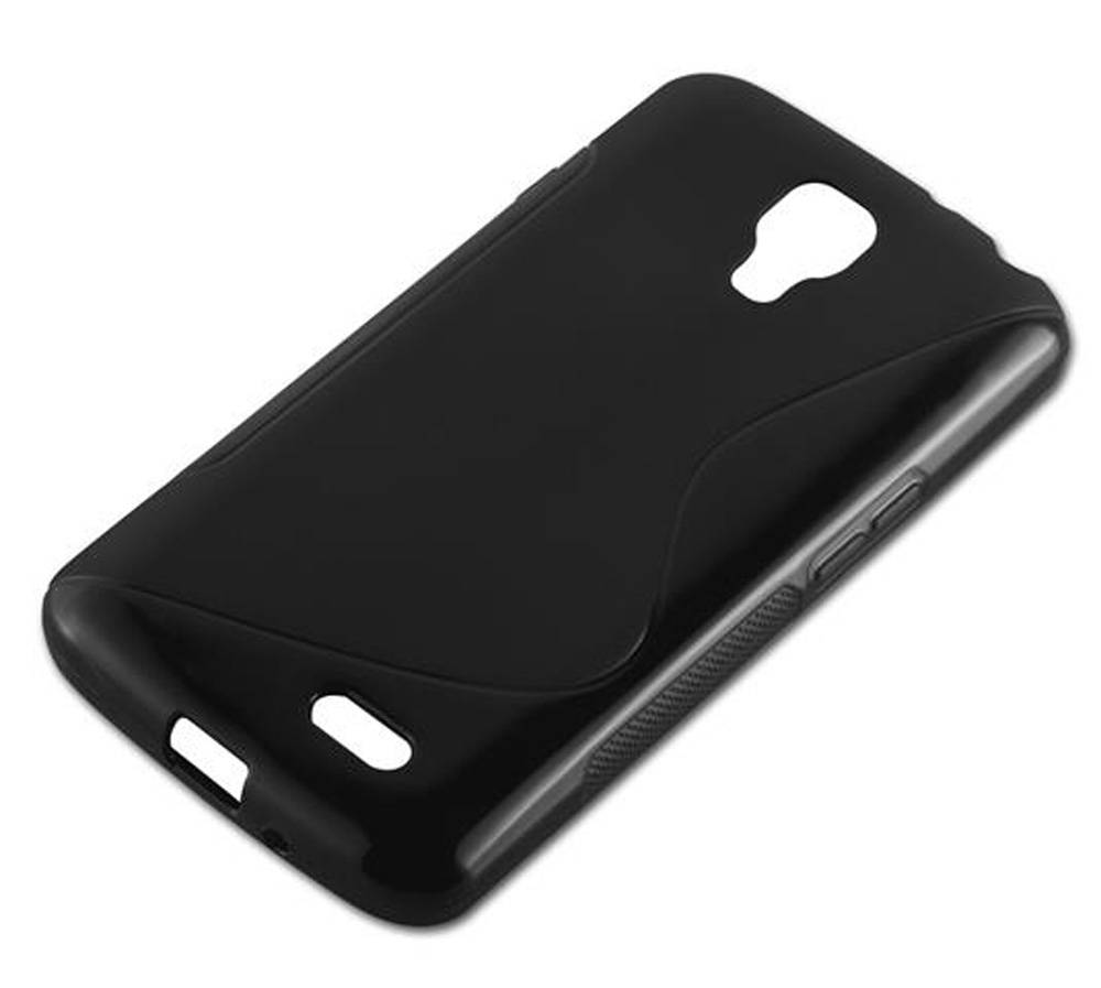 Cadorabo Schutzhülle für LG F70 Hülle in Schwarz Handyhülle Case TPU Silikon Etui