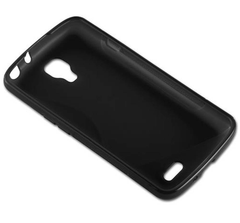 Cadorabo Schutzhülle für LG F70 Hülle in Schwarz Handyhülle Case TPU Silikon Etui
