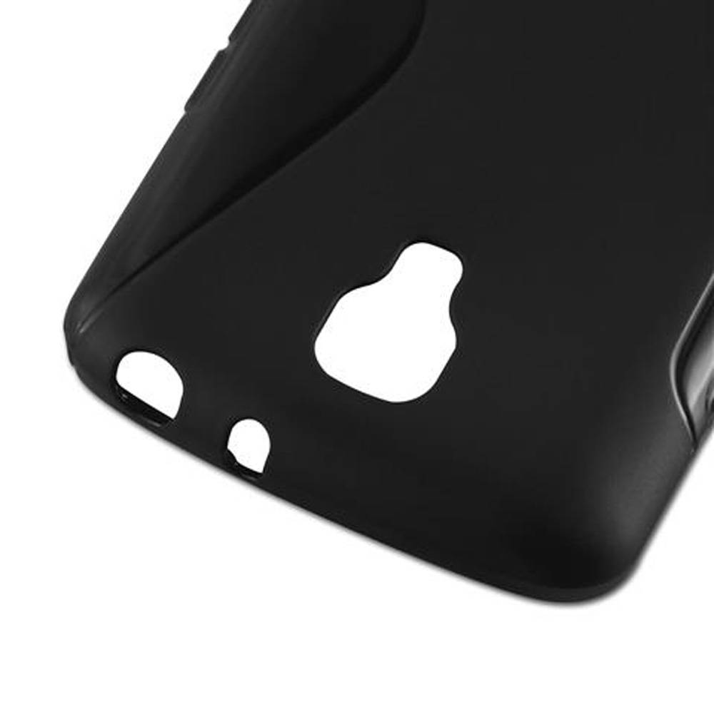 Cadorabo Schutzhülle für LG F70 Hülle in Schwarz Handyhülle Case TPU Silikon Etui