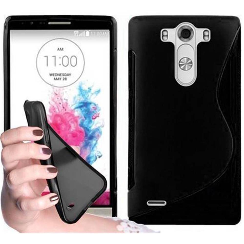 Cadorabo Schutzhülle für LG G3 Hülle in Schwarz Handyhülle Case TPU Silikon Etui