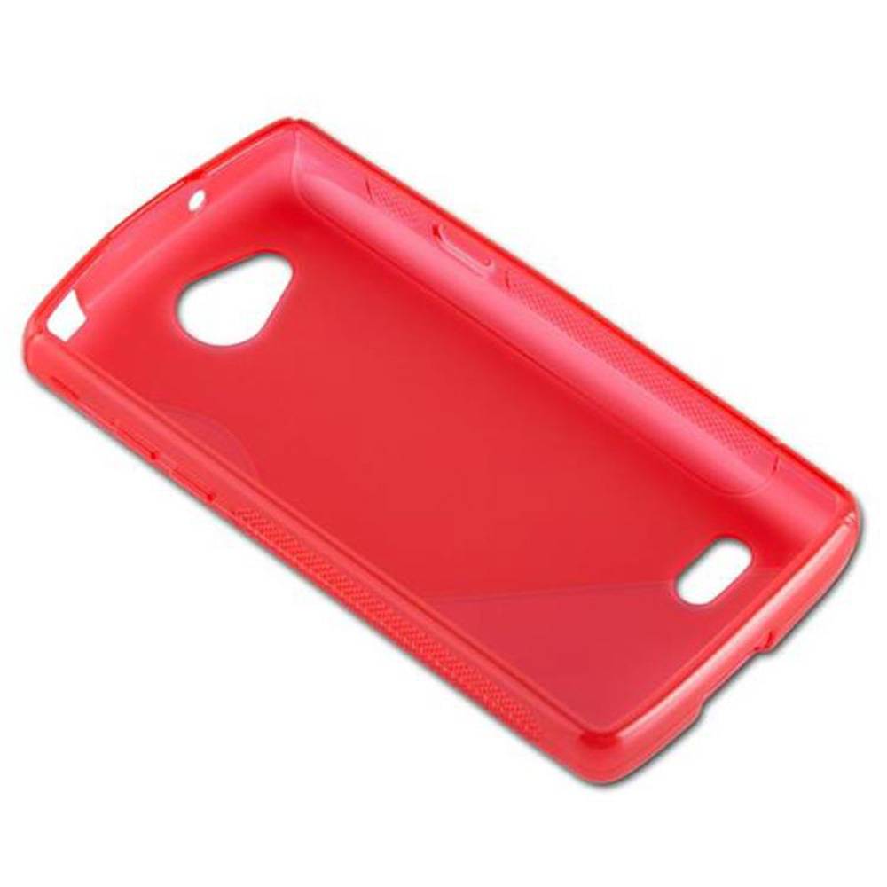 Cadorabo Schutzhülle für LG JOY Hülle in Rot Handyhülle Case TPU Silikon Etui