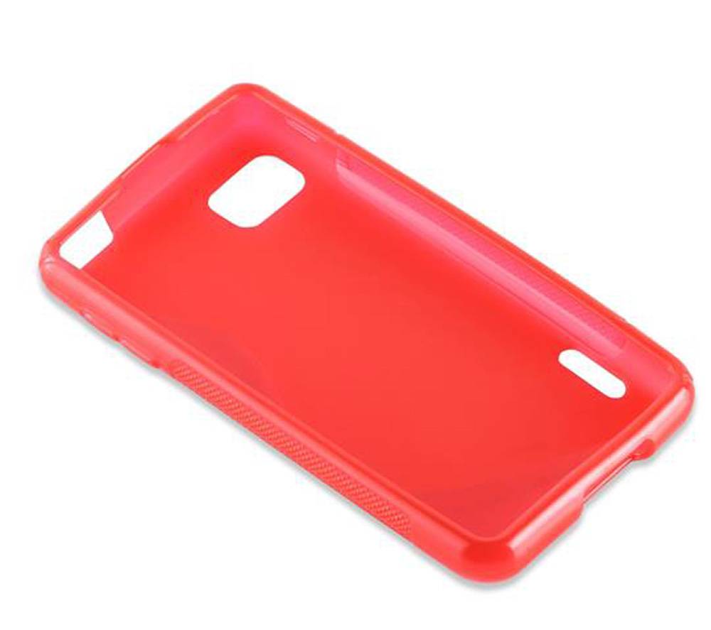Cadorabo Schutzhülle für LG OPTIMUS F3 Hülle in Rot Handyhülle Case TPU Silikon Etui
