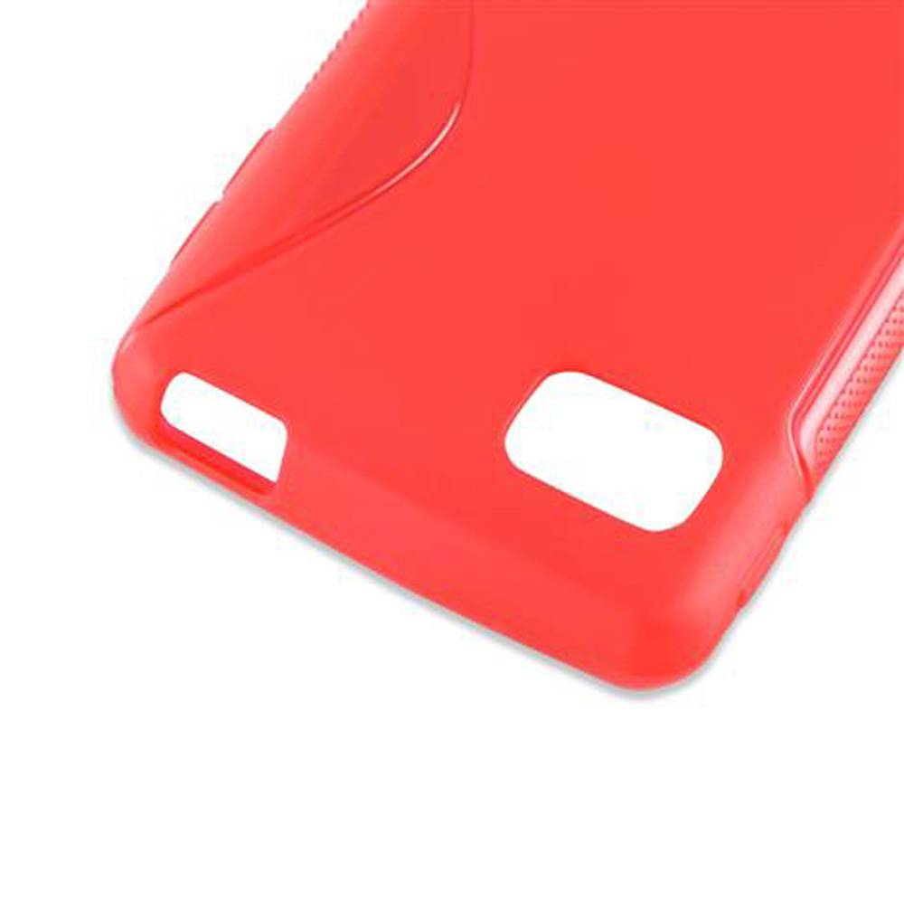 Cadorabo Schutzhülle für LG OPTIMUS F3 Hülle in Rot Handyhülle Case TPU Silikon Etui