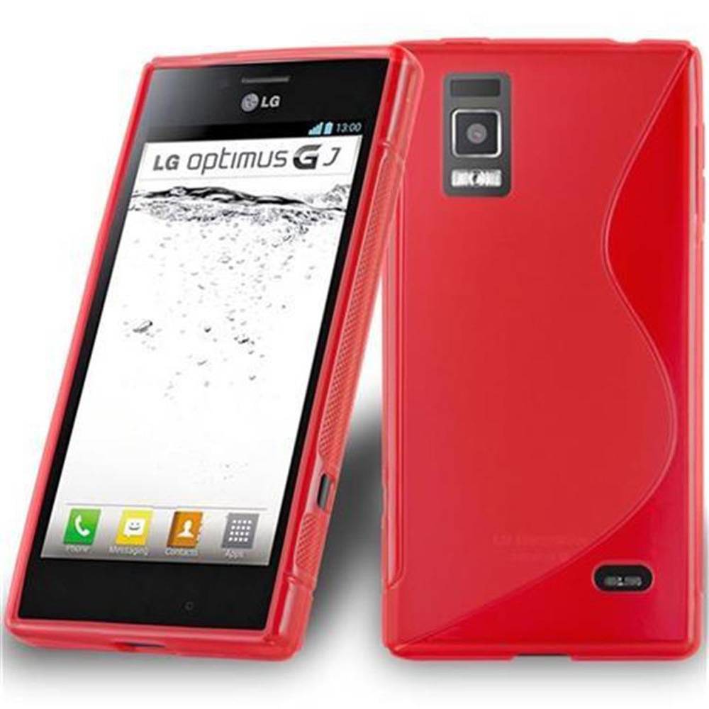 Cadorabo Schutzhülle für LG OPTIMUS GJ Hülle in Rot Handyhülle Case TPU Silikon Etui