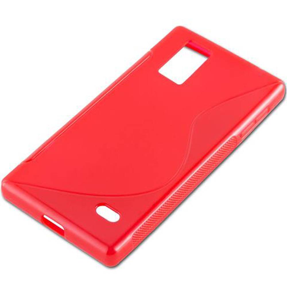 Cadorabo Schutzhülle für LG OPTIMUS GJ Hülle in Rot Handyhülle Case TPU Silikon Etui