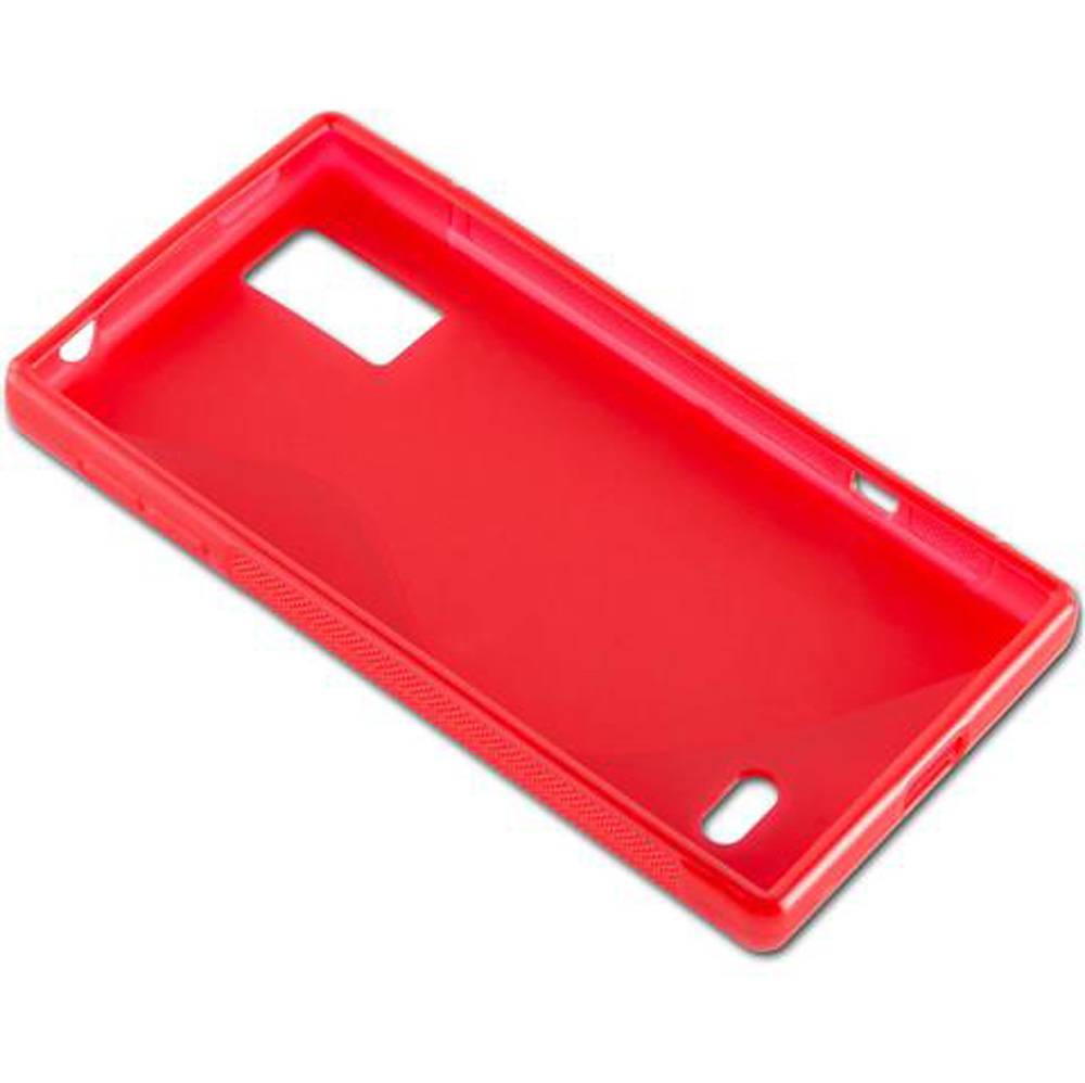 Cadorabo Schutzhülle für LG OPTIMUS GJ Hülle in Rot Handyhülle Case TPU Silikon Etui