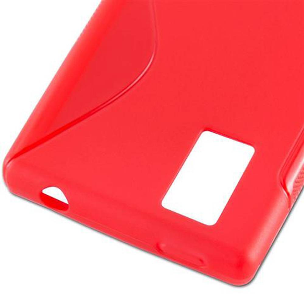Cadorabo Schutzhülle für LG OPTIMUS GJ Hülle in Rot Handyhülle Case TPU Silikon Etui
