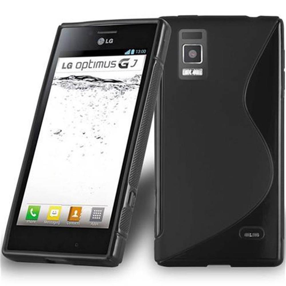 Cadorabo Schutzhülle für LG OPTIMUS GJ Hülle in Schwarz Handyhülle Case TPU Silikon Etui