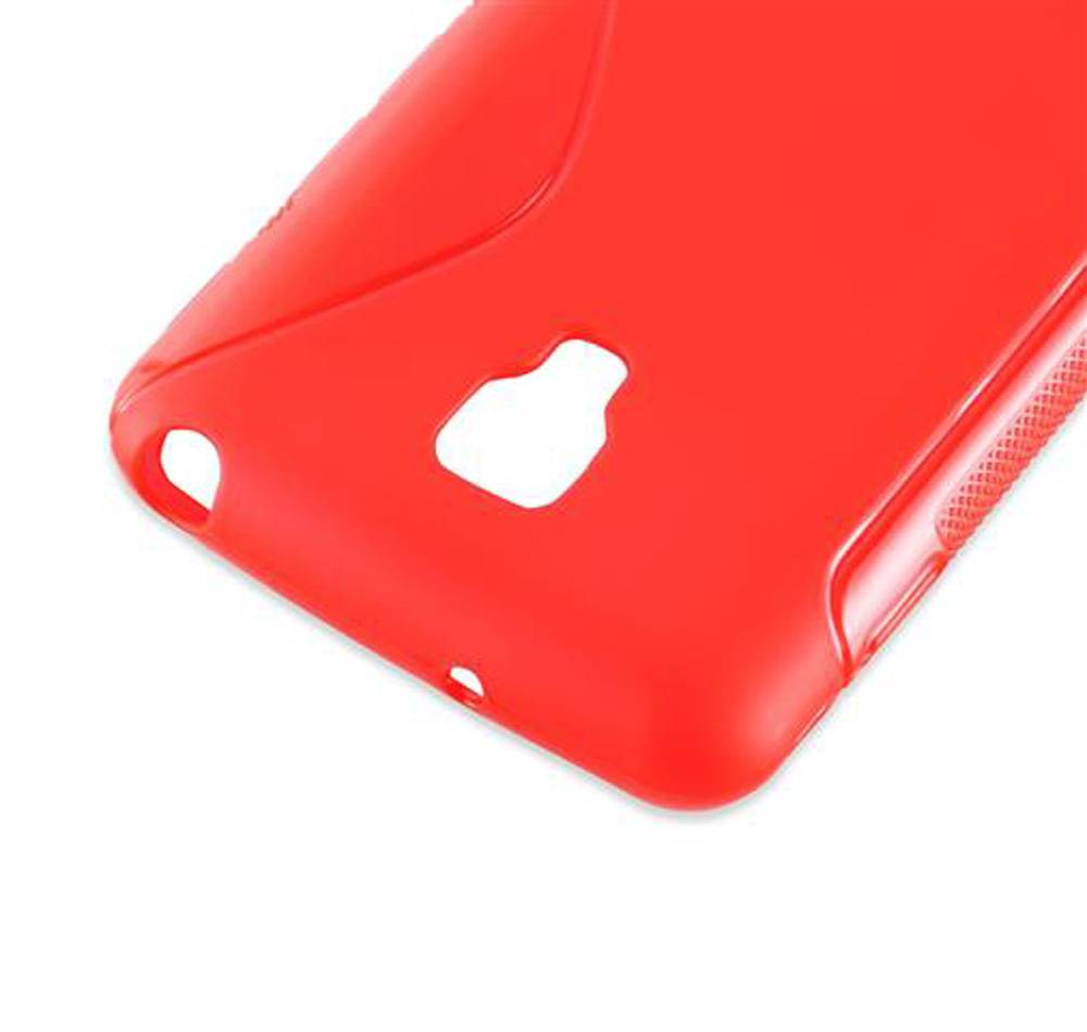 Cadorabo Schutzhülle für LG L5 II (2. SIM) Hülle in Rot Handyhülle Case TPU Silikon Etui