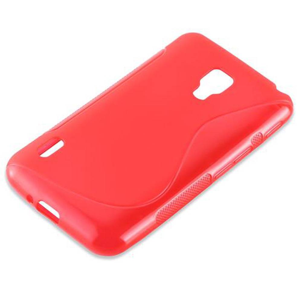Cadorabo Schutzhülle für LG L5 II (2. SIM) Hülle in Rot Handyhülle Case TPU Silikon Etui