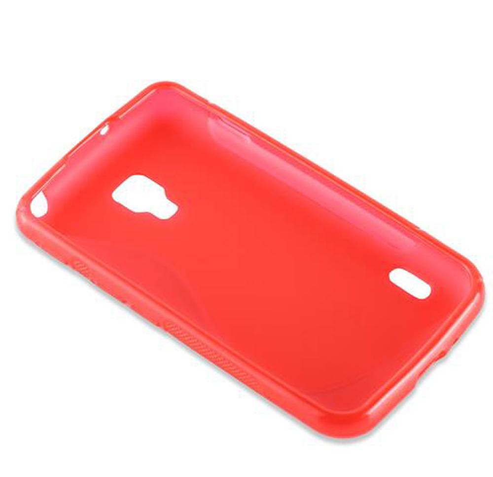 Cadorabo Schutzhülle für LG L5 II (2. SIM) Hülle in Rot Handyhülle Case TPU Silikon Etui