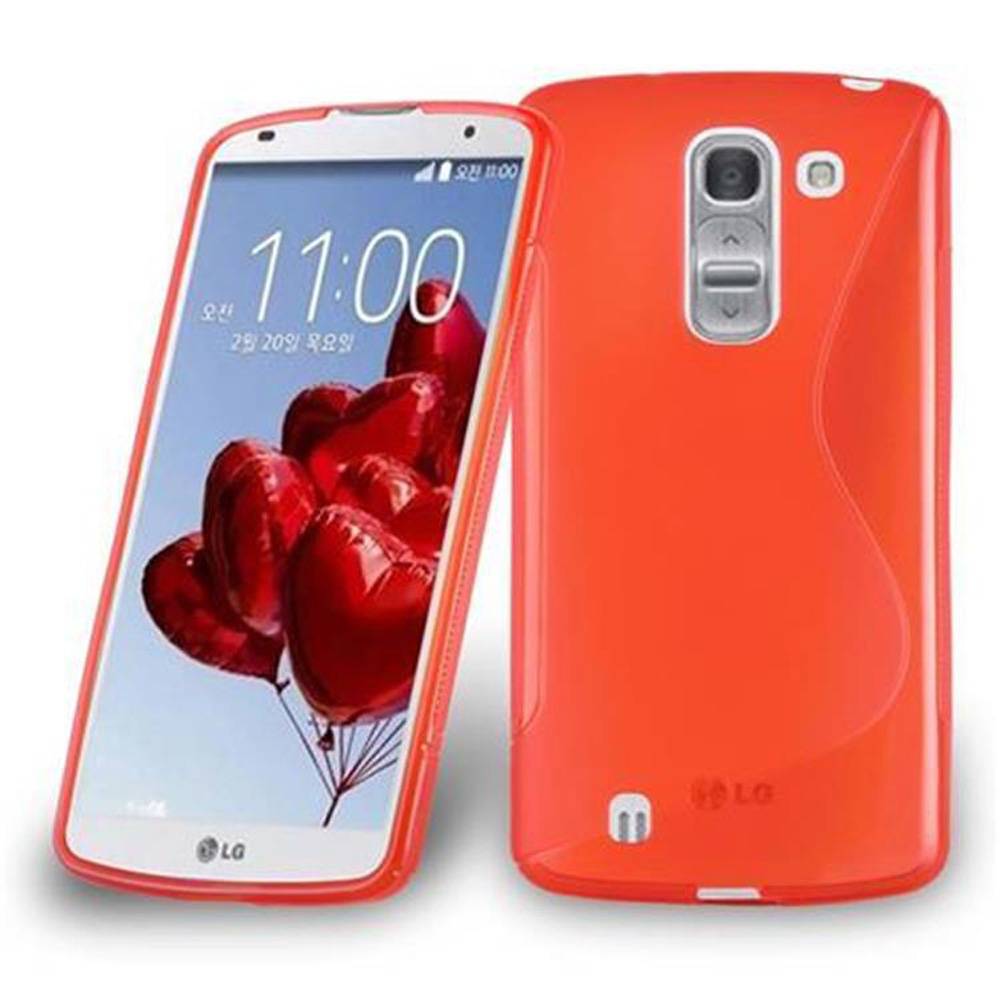 Cadorabo Schutzhülle für LG OPTIMUS G PRO 2 Hülle in Rot Handyhülle Case TPU Silikon Etui