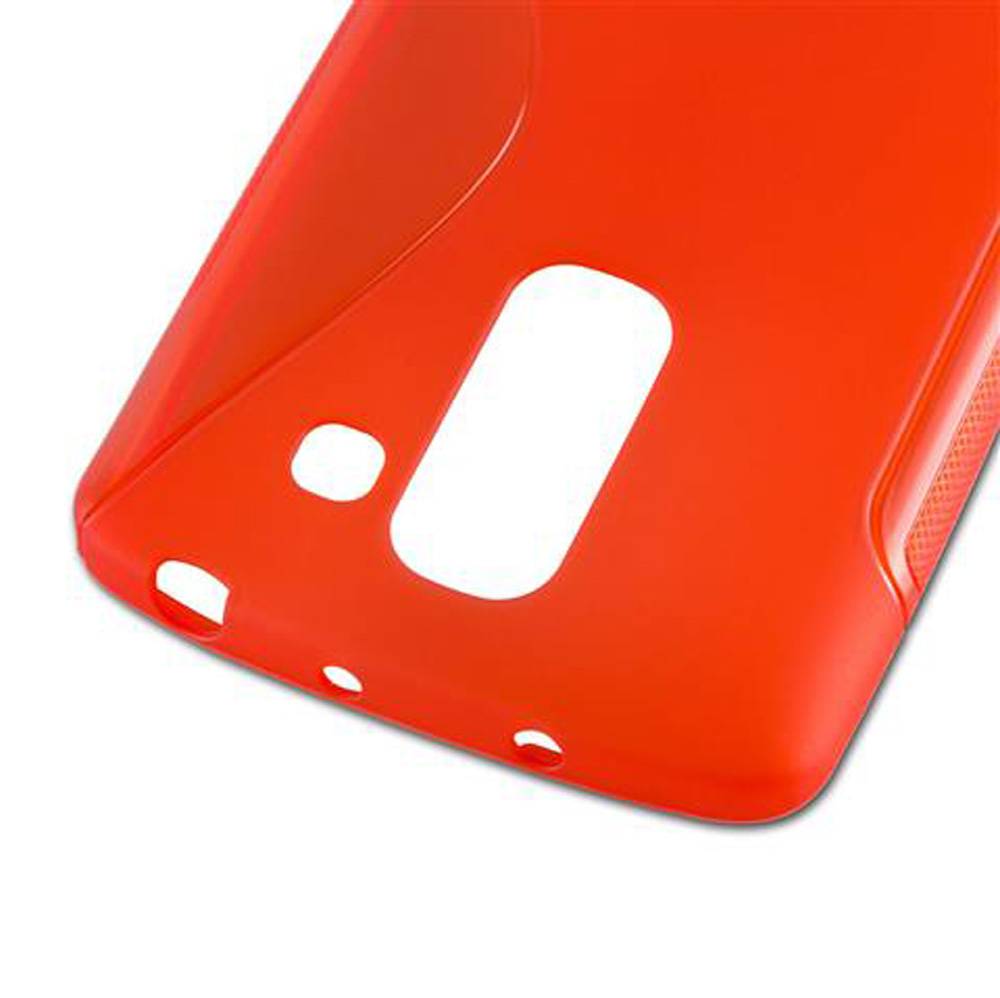 Cadorabo Schutzhülle für LG OPTIMUS G PRO 2 Hülle in Rot Handyhülle Case TPU Silikon Etui