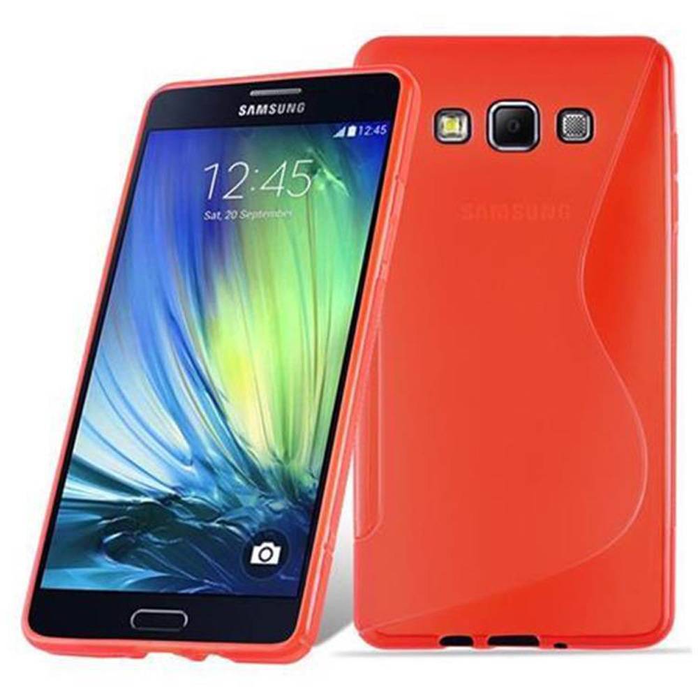 Cadorabo Schutzhülle für Samsung Galaxy A7 2015 Hülle in Rot Handyhülle Case TPU Silikon Etui