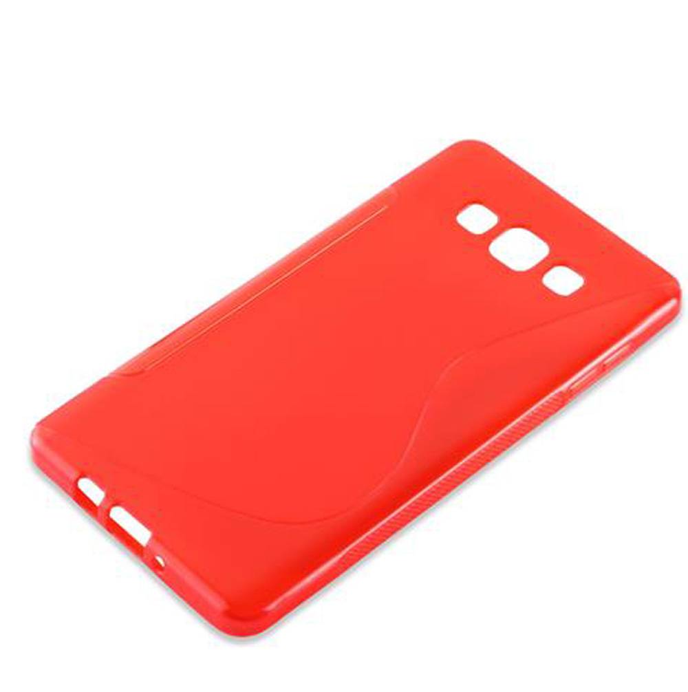 Cadorabo Schutzhülle für Samsung Galaxy A7 2015 Hülle in Rot Handyhülle Case TPU Silikon Etui