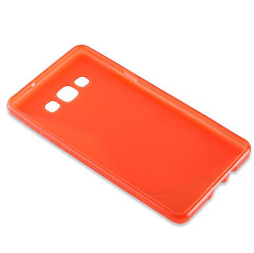 Cadorabo Schutzhülle für Samsung Galaxy A7 2015 Hülle in Rot Handyhülle Case TPU Silikon Etui