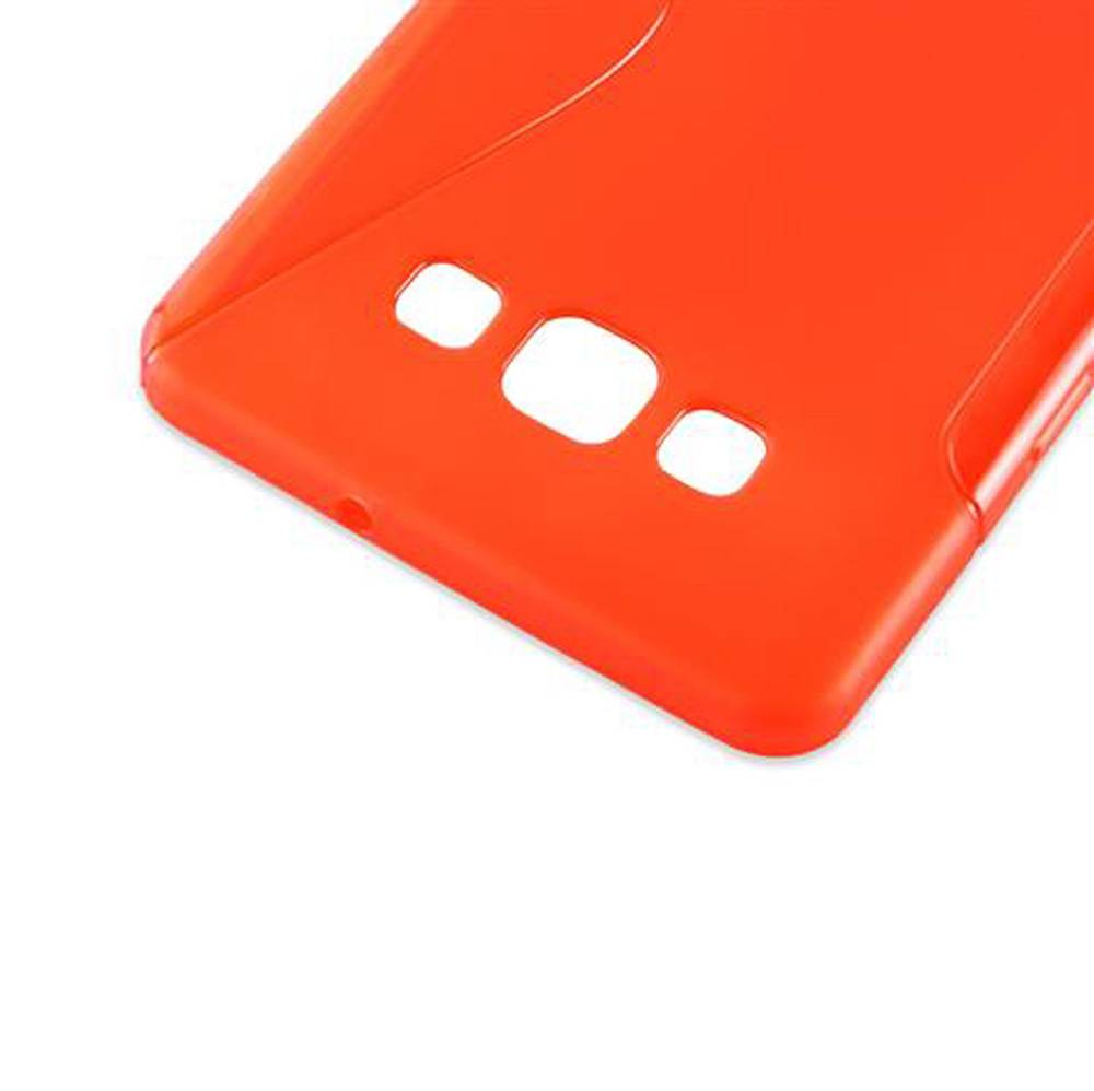 Cadorabo Schutzhülle für Samsung Galaxy A7 2015 Hülle in Rot Handyhülle Case TPU Silikon Etui